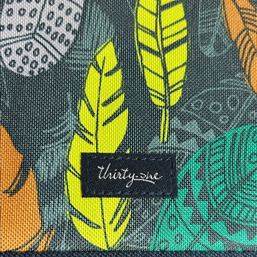 Thirty-One Feather Pattern Organizer in Green, Yellow, and Orange - Picture 3 of 9